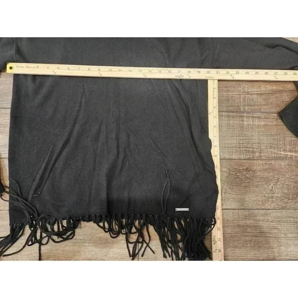 Michael Kors Brown Knit Crop Fringe Sweater Womens Size Small Medium Black - Picture 6 of 6